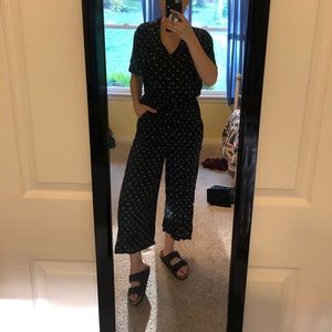 Short Sleeve Cropped Jumpsuit